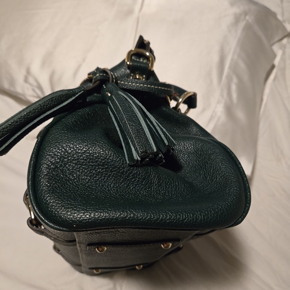 Dooney & Bourke Army Green Pebble Leather Satchel - Picture 8 of 11